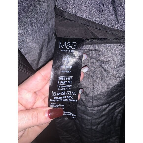 Marks and Spencer Black Rain Outdoor Trench Removable Lining Jacket Coat Large - Picture 10 of 11
